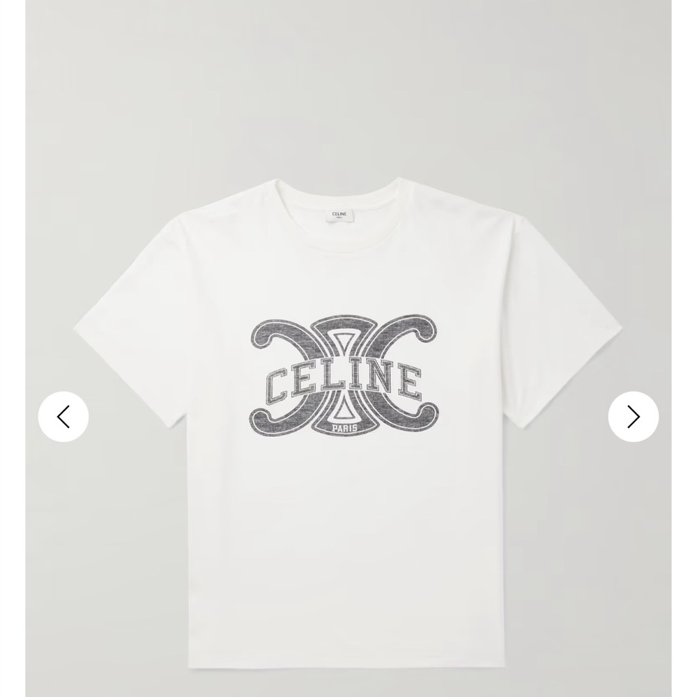 Celine Black and White Logo T-Shirt